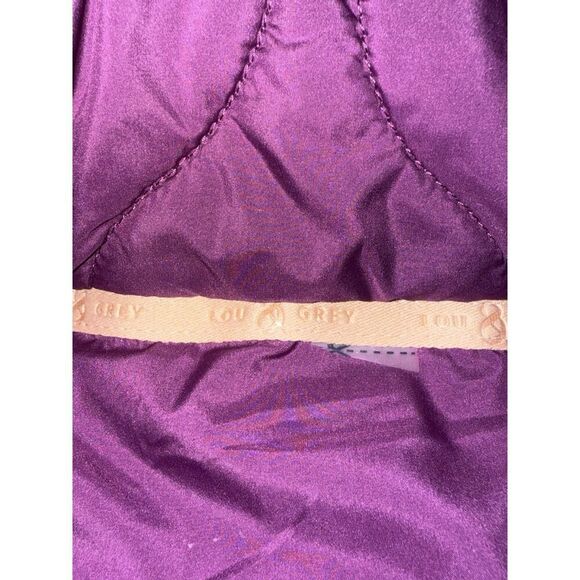 Lou & Grey Quilted Puffer Vest Luxe Purple Pocket Snaps Funnel Collar Size XXL - Picture 8 of 12